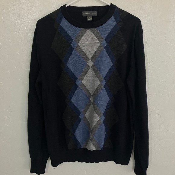 Tricots St. Raphael Mens Argyle Pattern Sweater Size L - Picture 1 of 3
